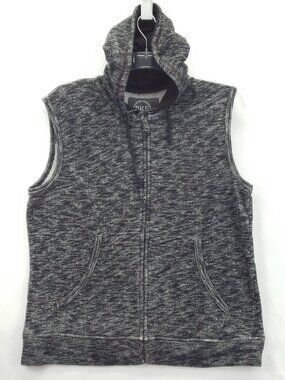BKE Hoodie Mens XL Charcoal Gray Sleeveless Athletic Fit Drawstring Full Zip